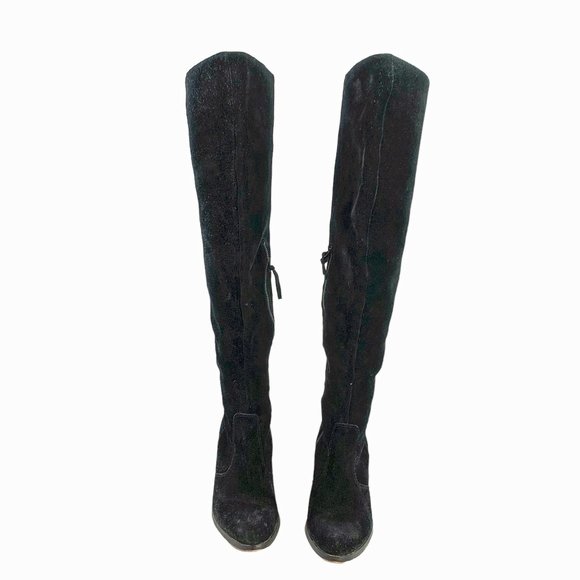 Anthropologie LATIGO Jukebox Black Suede Over the Knee Heel‎ Boots - Picture 6 of 12